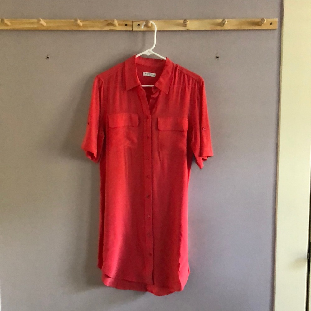 Equipment Pink Silk Shirt Dress
